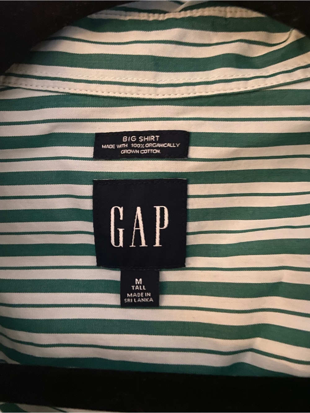 GAP Green & White Striped Oversized Shirt